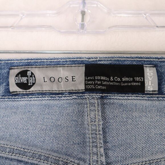 Vintage Levis SilverTab Jeans Men's 31x28 Blue Loose Fit Baggy Denim 90's Y2K - Picture 4 of 12